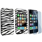 USB Data Cable + USB Car Charger + USB Home Charger + Black Soft Silicone Skin Case + Clear Reusable Full LCD Screen Protector for Apple 2nd Generation Iphone 3g 8gb 16gb Smartphone