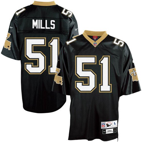 Sam Mills Black Reebok NFL Premier 1987 Throwback New Orleans Saints Jersey - Large