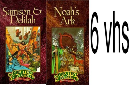 the greatest adventure stories from bible set 6 vhs : The Greatest Adventure Stories From the Bible: Noah's Ark, The Easter Story, Queen Esther the Greatest Adventure, Moses: The Greatest Adventure Stories From the Bible, Greatest Adventure Stories from the Bible: David and Goliath, Greatest Adventure: Samson & Delilah