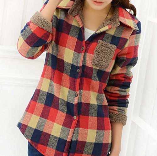 chi-style あったか ボア チェック柄 シャツ (kkproject) シャツ ブラウス フォーマル カジュアル レディース スウェット チュニック ロング カーディガン ニット セーター