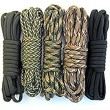 Paracord Planet - 550 Paracord - Five Colors 100 Feet Total