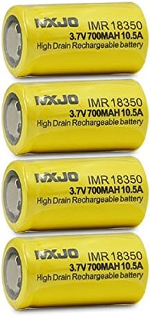 4 MXJO IMR 18350 10.5A 700mAh 3.7v Rechargeable Flat Top Batteries
