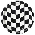 Creative Converting Round Dessert Plates, Black and White Check