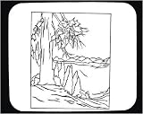 Mouse Pad with black and white , mountains, trees, bushes, United States , stones, Northwest, rocks, field, landscape