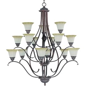 Maxim Lighting 2769AVGB 15 Light Classique Chandelier, Greek