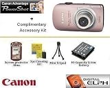Canon PowerShot SD960 IS 12.1MP Digital Camera (Pink) With Essential Powershot Accessory Package Includes Extended Life Spare Battery Pack, Card Reader, LCD Screen Protectors + More