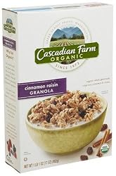 Cascadian Farm Cinnamon Raisin Granola Cereal, 17-Ounce Boxes (Pack of 5)