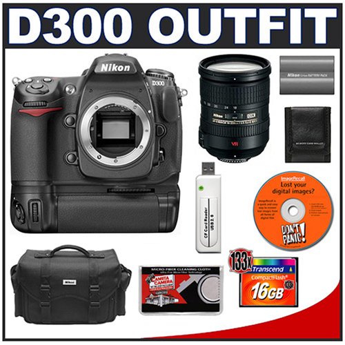 Nikon D300 Digital SLR Camera with Nikon 18-200mm VR DX Lens + Nikon MB-D10 Grip + 16GB Card + EN-EL3e Battery + Case + Cameta Bonus Accessory Kit