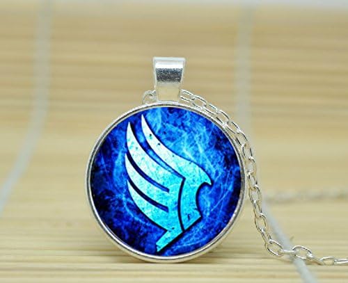 VintaStore Art Glass Necklace Mass Effect Renegade Pendant Necklace A3691
