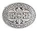 M53 - Toneka Western Cowboy Decorative Pattern Oval Belt Buckle Gun Metal