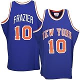 Mitchell & Ness New York Knicks #10 Walt Frazier Royal Blue Authentic Throwback Basketball Jersey (48)