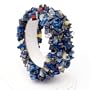 Cute Stretchy Lapis and Mixed Gemstone Web Chip Bracelet