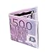Cai Men Us Dollar Bill Wallet Billfold Leather Credit Card Photo Holder(500 Euro)