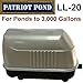 Patriot Air Pump LL-20, .8 Cubic Feet Per Minute, Pond Depth To 12 Feet