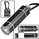 Neiko 2-in-1 Flashlight and Lantern Nichia LED Flashlight with Hanging Carabiner Clip, 1xAA, Graphite