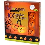 from xs-stock.com Ltd 90cm 10 White LED Battery Operated Spook Orange Pumpkin Shaped Halloween Lights