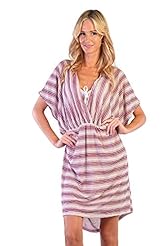 Plus Size Striped Print Linen/Polyester/Rayon Cap Sleeves  Dress