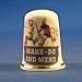 Porcelain China Collectable Thimble - Make Do & Mend -- Free Gift Box