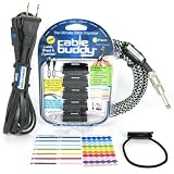 Cable Buddy® 50-pack, Black - Cable Organizer Ties with Color ID Labels