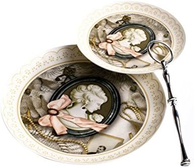 JSAron Royal Porcelain 2-Tier Cake Stand In Gift Box