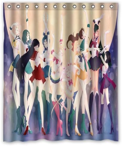 Daniellestore Sailor moon Style Decorations for Bathroom Decor Home Polyester Fabric Waterproof Shower Curtain 60x72 Inches