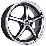 15x6.5 Konig K-Tune (Gloss Black w  Machined Face) Wheels Rims 4x100 (KT56410405) by Konig