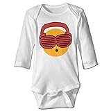 NINKI ベビー服 スマイリースタイルのヘッドフォン 長袖 ロンパース 6ヶ月~24ヶ月 100%コットン 出産祝い Size 24 Months ホワイト