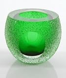 Sandy Green Art Glass Candle Holder K75-1