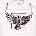 QIYUN.Z Gold Silver Soaring Eagle Bird Pendant Chain Bib Necklace Dangle Earring Set