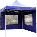 Falt Pavillon / Partyzelt 3x3 m blau+2 Seitenteile, PROFI-Ausf&uuml;hrung