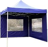 Falt Pavillon / Partyzelt 3x3 m blau+2 Seitenteile, PROFI-Ausführung