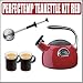 Cuisinart PTK-330BK Perfectemp Teakettle Red Bistro Nouveau 6.7OZ. With Tea Glass Set Of 2 Image