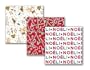 Caspari Set of Three Whimsical Rolls of Christmas Wrapping Paper, Sparkles & Twinkles, NOEL, Peppermint Stripes Red