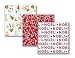 Caspari Set of Three Whimsical Rolls of Wrapping Paper, Sparkles & Twinkles, NOEL, Peppermint Stripes Red