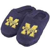 Michigan Wolverines Navy Blue Ladies Fuzzy Slippers