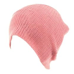Gossip Girl Ribbed Beanie Slouchy Knit Hat Salmon Pink