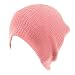 Gossip Girl Ribbed Beanie Slouchy Knit Hat Salmon Pink