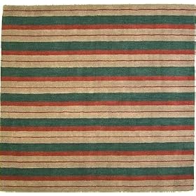 6'6 x 6'6 Beige Hand Tufted Wool Gabbeh Square Rug