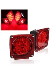 Automotive Parts and Accessories: AUDEW Pair Square LED Tail Brake Light Side Marker Boat Trailer - AUDEW