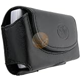 51GgknQnErL. SL160  Universal Leather Case w/ Magnetic Flap for Motorola V3 / LG Shine / Samsung, Black