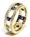 Diamond and Sapphire Right Hand Ring, 18k Yellow Gold, Ring Size 6.25 (T.w 1.80)