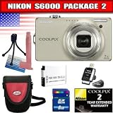 Nikon Coolpix S6000 14.2MP Digital Camera with 7x Wide Angle Optical Vibration Reduction (VR) Zoom and 2.7 LCD (Silver) Package 2