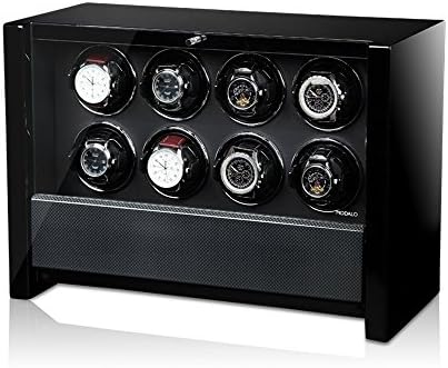 Modalo - Luxurious Watch Winder - LCD Touch Screen - Winds up to 8 Watches - Carbon - Designed in Germany