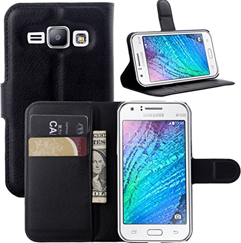 JUSUN Samsung Galaxy J1 Case, Customized Leather Folio Stand Protective Wallet Case Cover For Samsung Galaxy J1 (Black) JUSUN Samsung Galaxy J1 Case, Customized Leather Folio Stand Protective Wallet Case Cover For Samsung Galaxy J1 (Black)