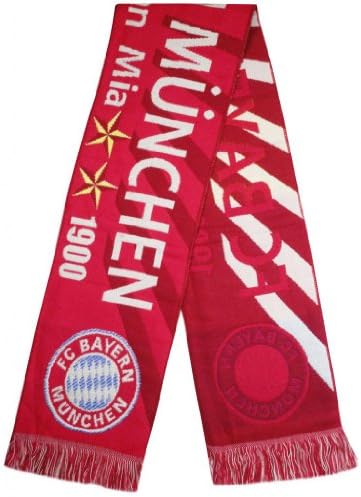 FC Bayern Munchen Jacquard Soccer Scarf Super Fans Scarf - Multicolour (Size: One Size)