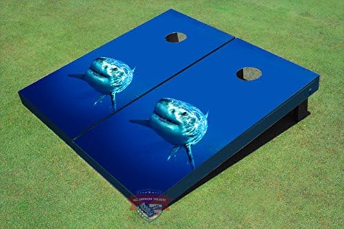 All American Tailgate Shark #2 Theme Corn Hole Boards Cornhole Game Set