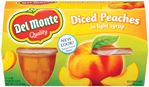 Del Monte Diced Peaches in Light Syrup, 16-Ounce (Pack of 6)