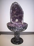 Aqua Amethyst Geode Fountain With Light And Crystal Sphere.