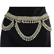 Chain Link Belt, Sexy Hip Chain, Brass with Loads of Bells, Fits waist or hips 36" - 42" for Belly Dancing or Casual Wear