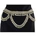 Chain Link Belt, Sexy Hip Chain, Brass with Loads of Bells, Fits waist or hips 36" - 42" for Belly Dancing or Casual Wear